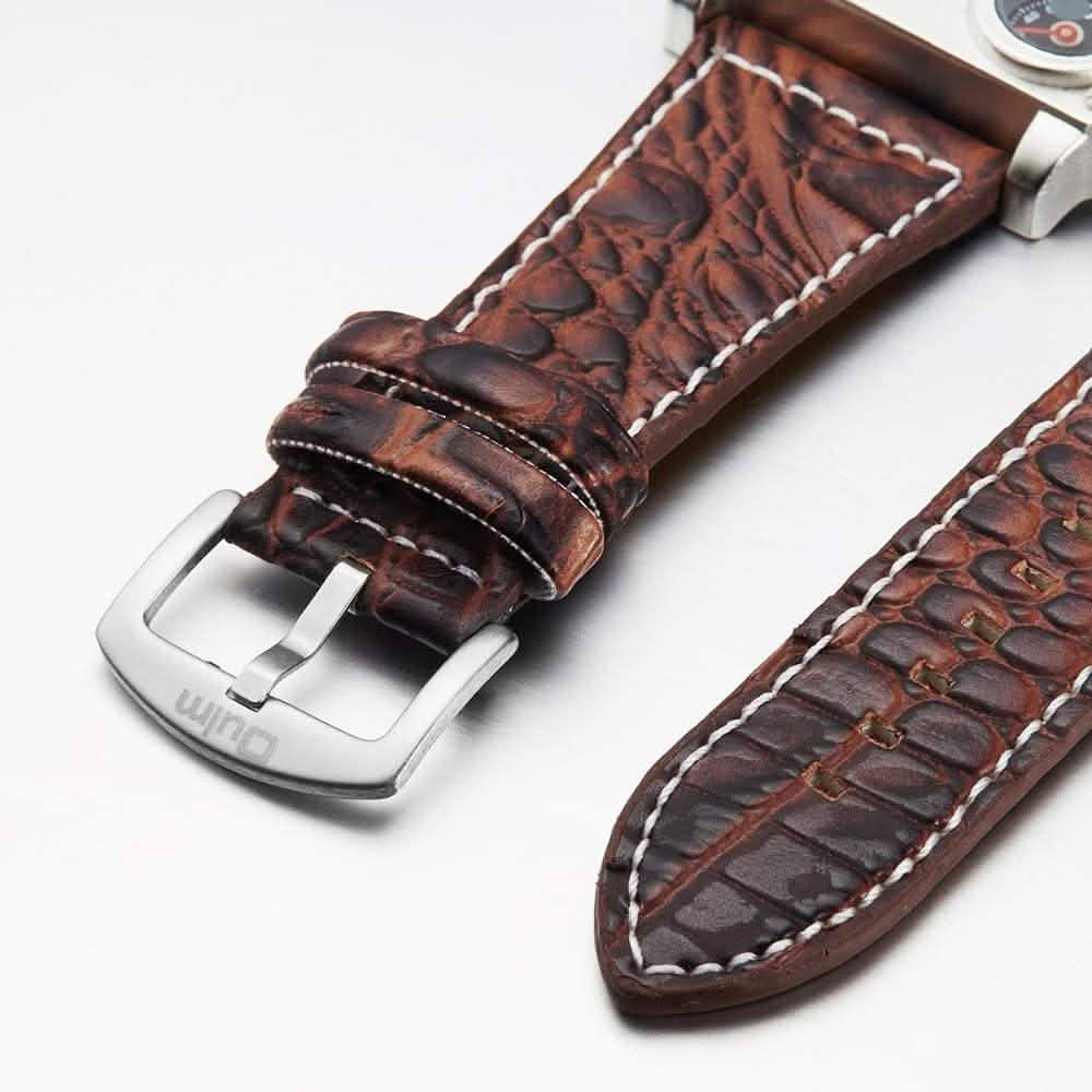 Avaner Mens Big Face Dual Time Zone Leather Strap Sport Watch Watches - Tophatter Daily Deals