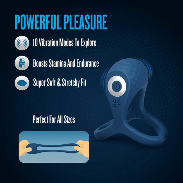 Performance Plus Dual Flex Pro (Blue) – Premium Cock Ring and Ball Strap with 10 Vibration Modes > Cock Ring > Vibrating - Tophatter Daily Deals