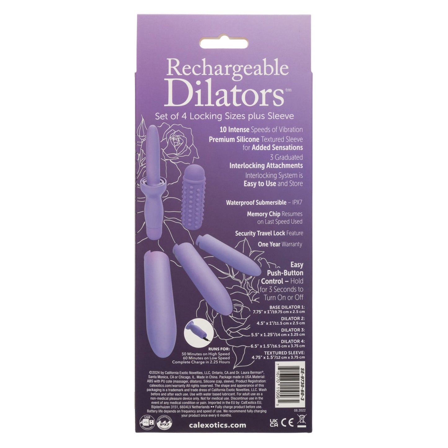 Dr. Laura Berman Dilators Set with Four Locking Sizes and Premium Silicone Textured Sleeve in Purple > Sex Toys > Dilators - Tophatter Daily Deals