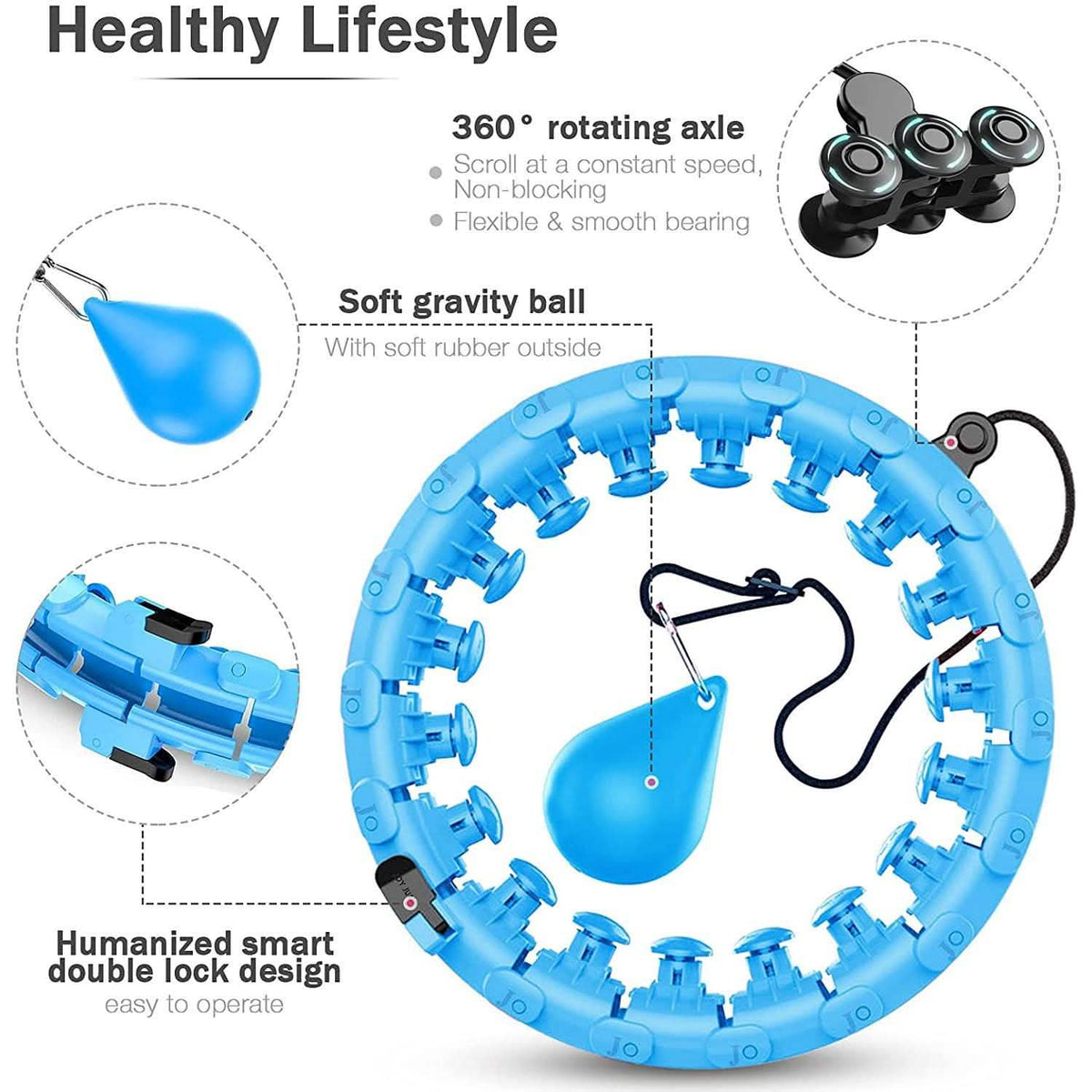 AZ GOGO Smart Hula Weighted Hoops Fitness & Exercise - Tophatter Daily Deals