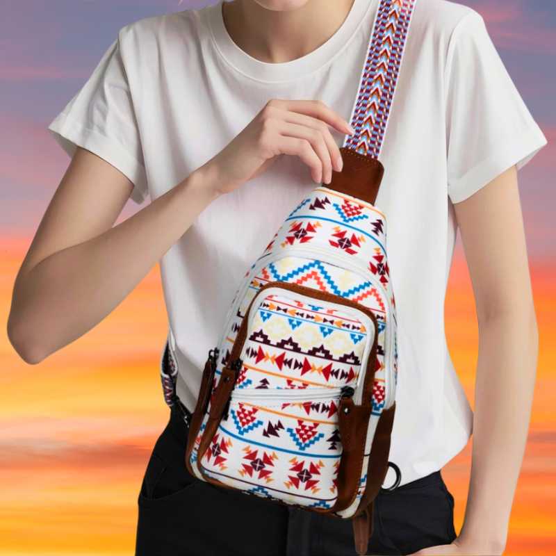 Concealed Carry Aztec Indie Canvas Sling Crossbody Backpack Purse Handgun Purses - Tophatter Daily Deals