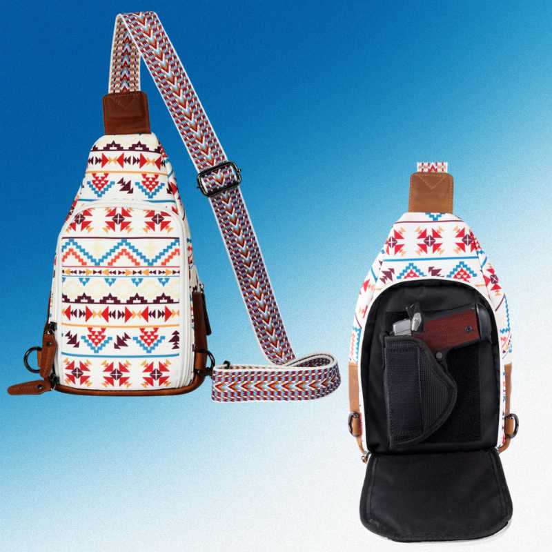 Concealed Carry Aztec Indie Canvas Sling Crossbody Backpack Purse Handgun Purses - Tophatter Daily Deals