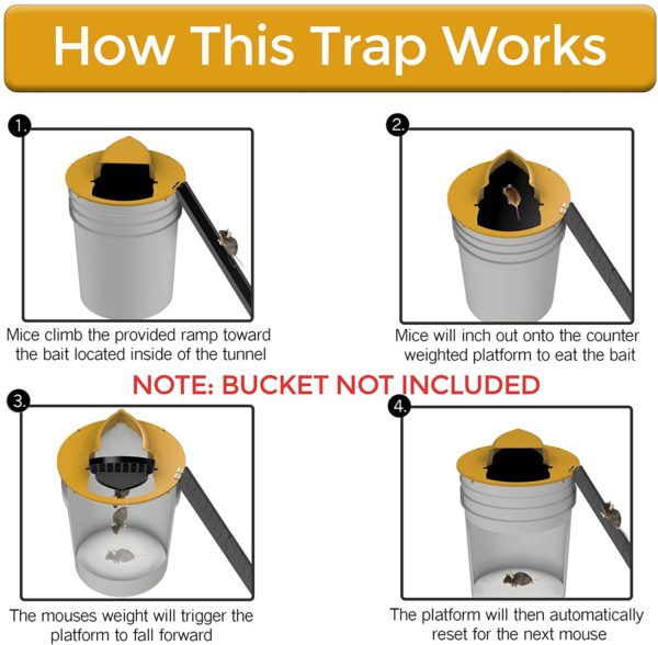 Mouse Trap Bucket Lid Non Toxic Sanitary Fall 2025 Safe - Tophatter Daily Deals