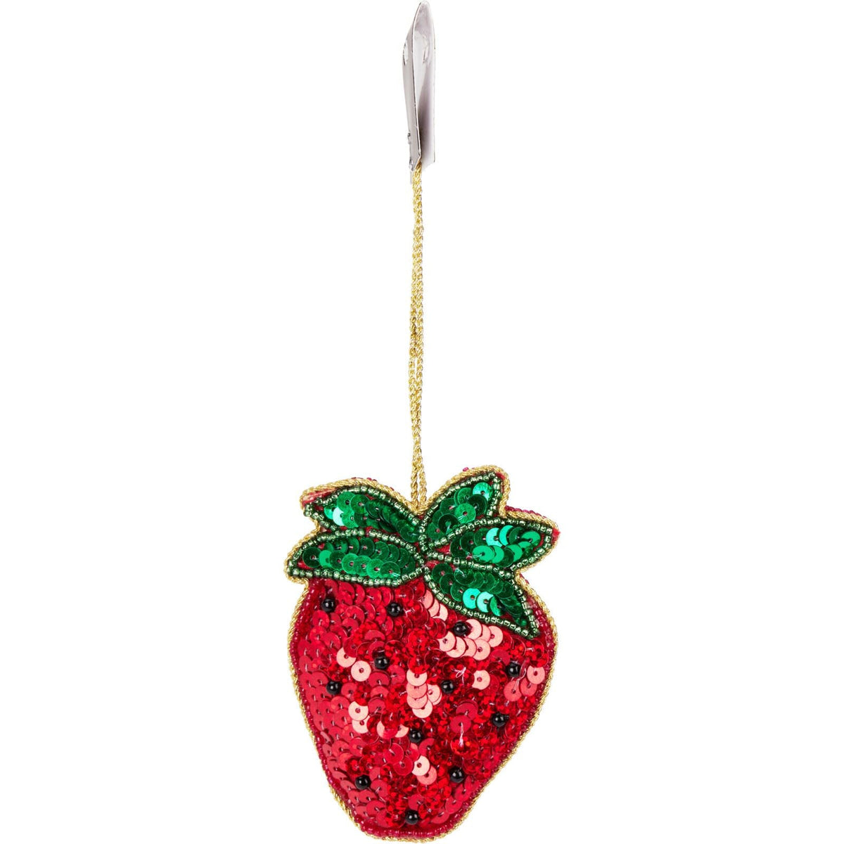Strawberry Beaded Christmas Tree Bauble | Colourful Fruit-shaped Tree Ornaments Baubles - Tophatter Daily Deals