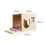 Pet Cat Climbing Frame Wall Type Solid Wood Wall Hanging Platform Ladder Pets Accessories Terrace cat litter hexagonal Pet Supplies - Tophatter Daily Deals
