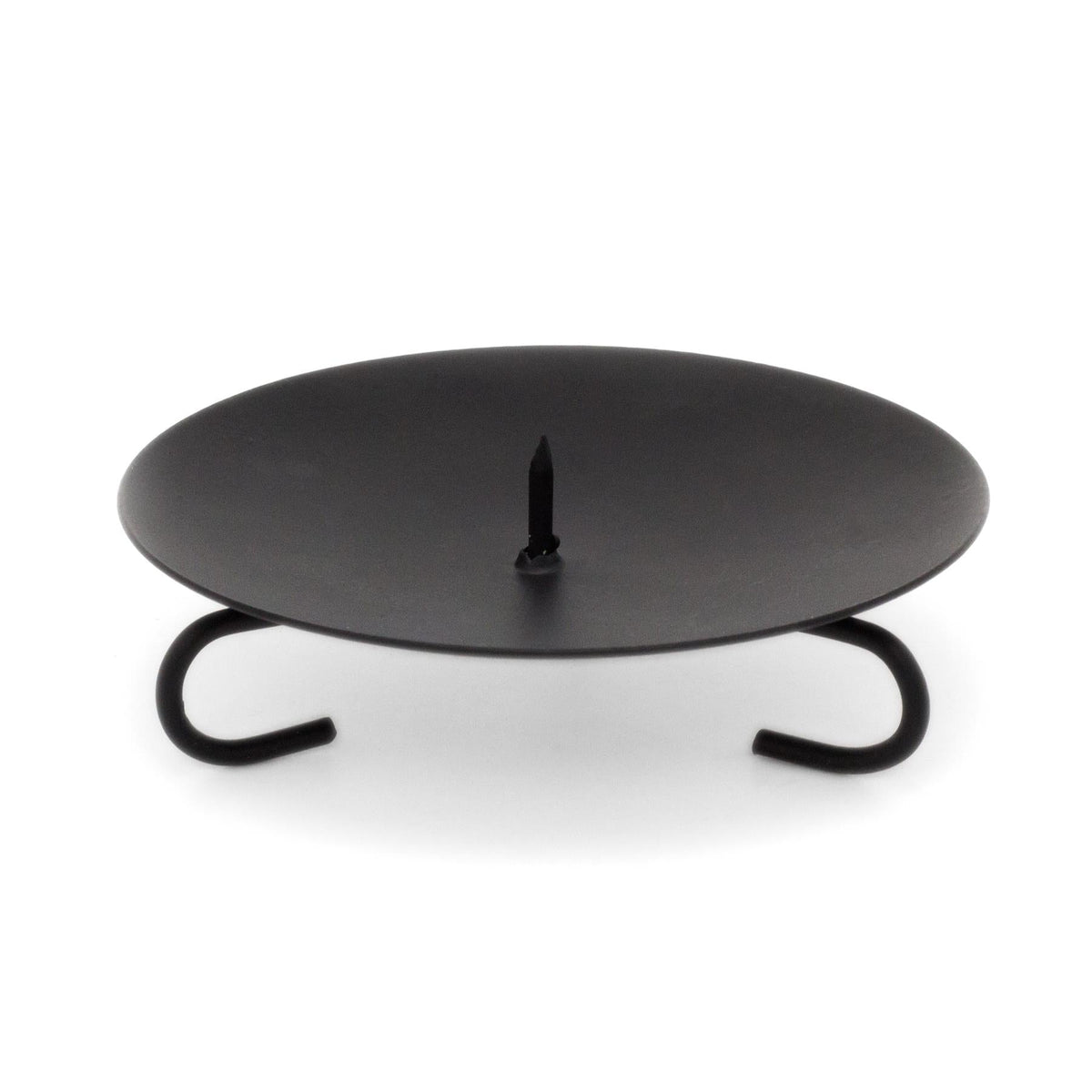Black Round Metal Spike Candle Holder Pillar Candle Plate Candle Holder - Tophatter Daily Deals