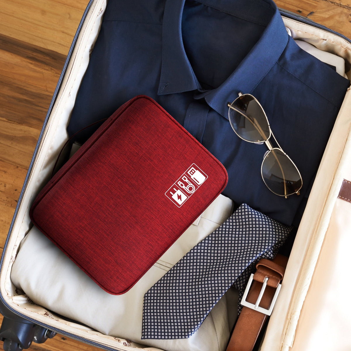 Travel Electronics and Cable Organizer Case Travel Organizer - Tophatter Daily Deals