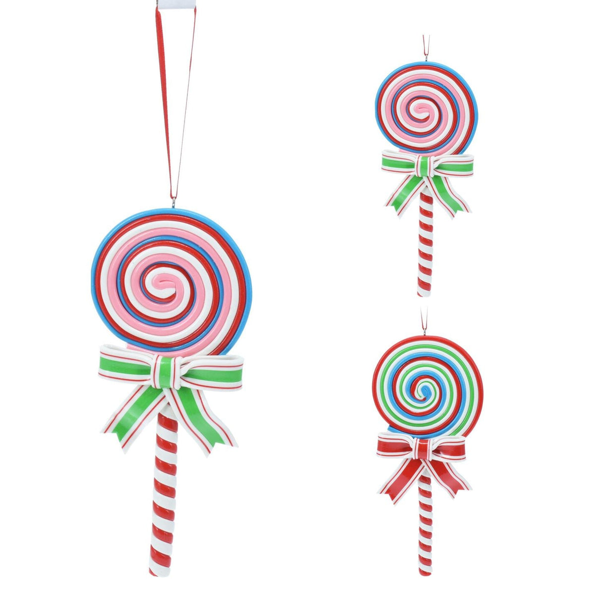 Lollipop Christmas Bauble | Candy Cane Lolly Christmas Tree Ornament - 16cm Baubles - Tophatter Daily Deals