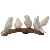 Winter Birds on Branch Figurine | 5 Birds Wildlife Christmas Ornament - 15cm Ornament - Tophatter Daily Deals