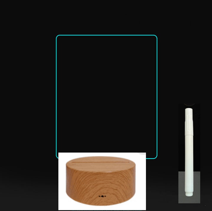 3D Acrylic Board Handwriting Message Board LED Light Style4 Wood grain A 0 - Tophatter Daily Deals