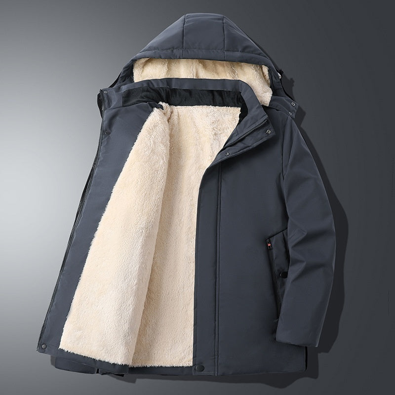 Insulating Mens Hooded Jacket - Straight, Polyester, Winter 3D Changing Face Moving Picture Frame - Tophatter Daily Deals
