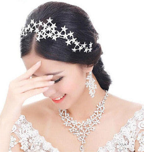 Bridal Crown Rhinestone Pearl Water Drop Hair Accessories Wedding Dress Ornaments 0 - Tophatter Daily Deals