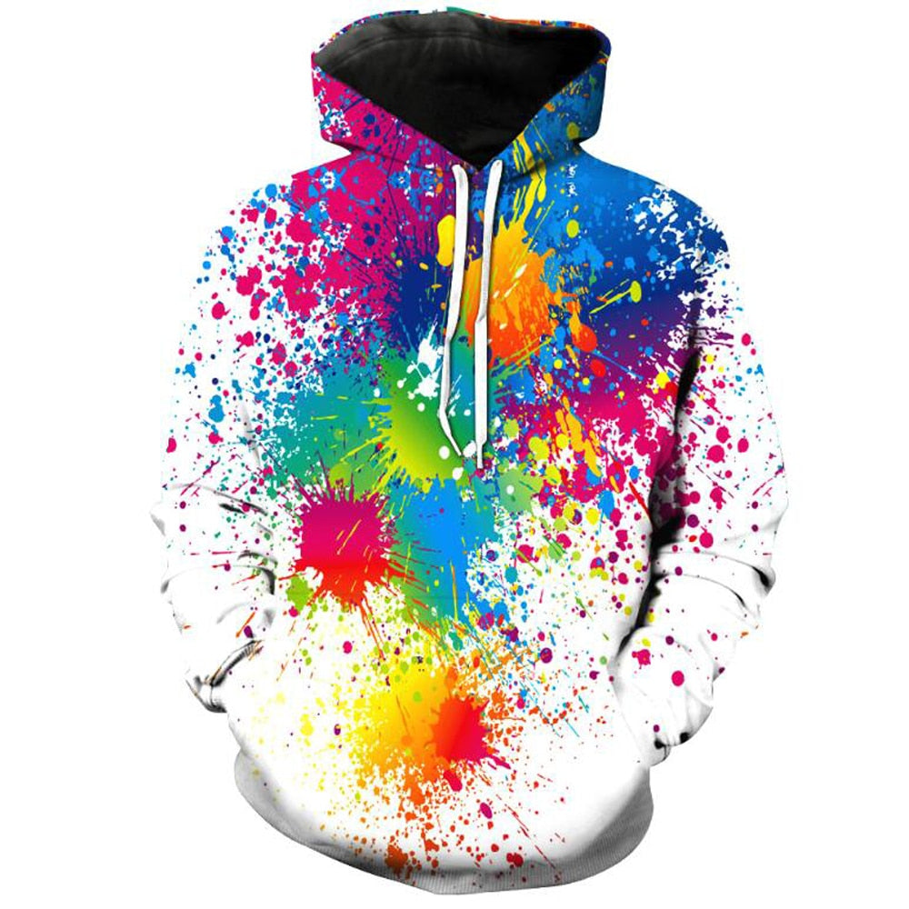3D Plus Size Men's Fall Winter Hooded Sweater White 0 - Tophatter Daily Deals