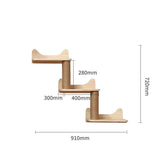 Pet Cat Climbing Frame Wall Type Solid Wood Wall Hanging Platform Ladder Pets Accessories A3 wall steps Pet Supplies - Tophatter Daily Deals