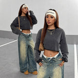 Oversized Women Crop Top - Boxy Raw Hem, Polyester, Casual 3D Changing Face Moving Picture Frame - Tophatter Daily Deals