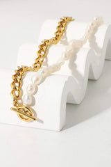 Dream Life Pearl Chunky Chain Necklace Necklaces - Tophatter Daily Deals