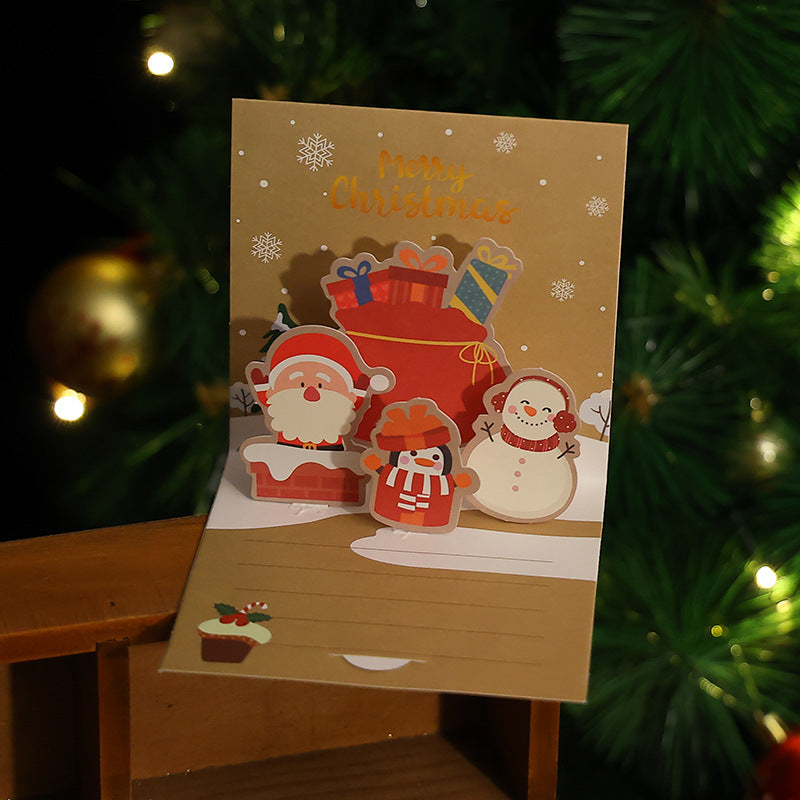 3D Christmas Stereoscopic Greeting Cards Thanksgiving Day Blessing Model H663 0 - Tophatter Daily Deals