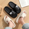 Cute Cartoon Bear Slippers For Women Summer Indoor Thick-soled Non-slip Floor Bathroom Home Slippers Men House Shoes - Tophatter Deals