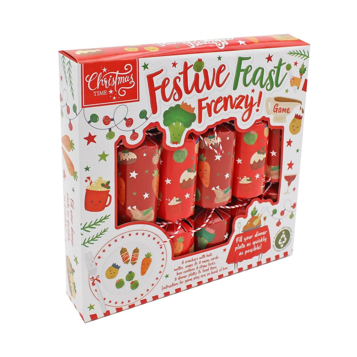 Festive Feast Frenzy Game | 6 Family Christmas Crackers Christmas Dinner Game Christmas Cracker - Tophatter Daily Deals