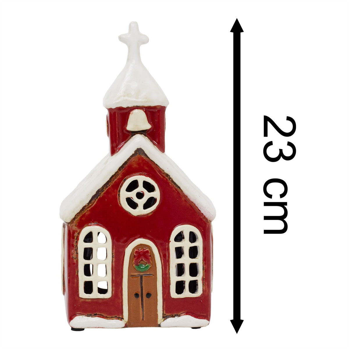 Ceramic Christmas Church Tealight Holder | Candle Holder Christmas Ornament Candle Holder - Tophatter Daily Deals