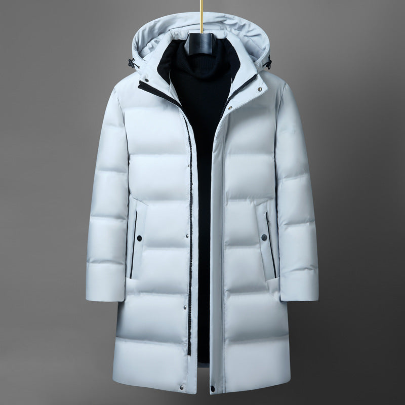 Insulating Men's Mid-Length Down Coat - Boxy, Polyester White 3D Changing Face Moving Picture Frame - Tophatter Daily Deals