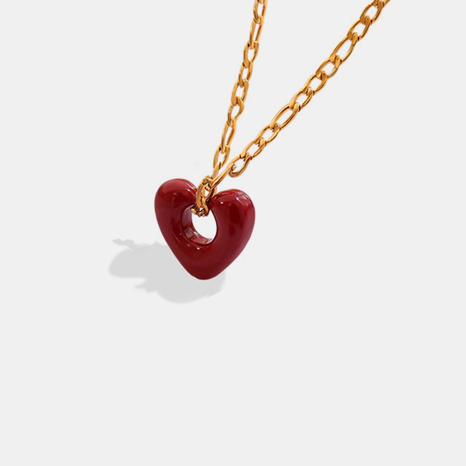 Titanium Steel Heart Pendant Necklace Gold One Size Necklaces - Tophatter Daily Deals