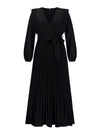 Pleated Surplice Tie Waist Maxi Dress Casual Dresses - Tophatter Daily Deals