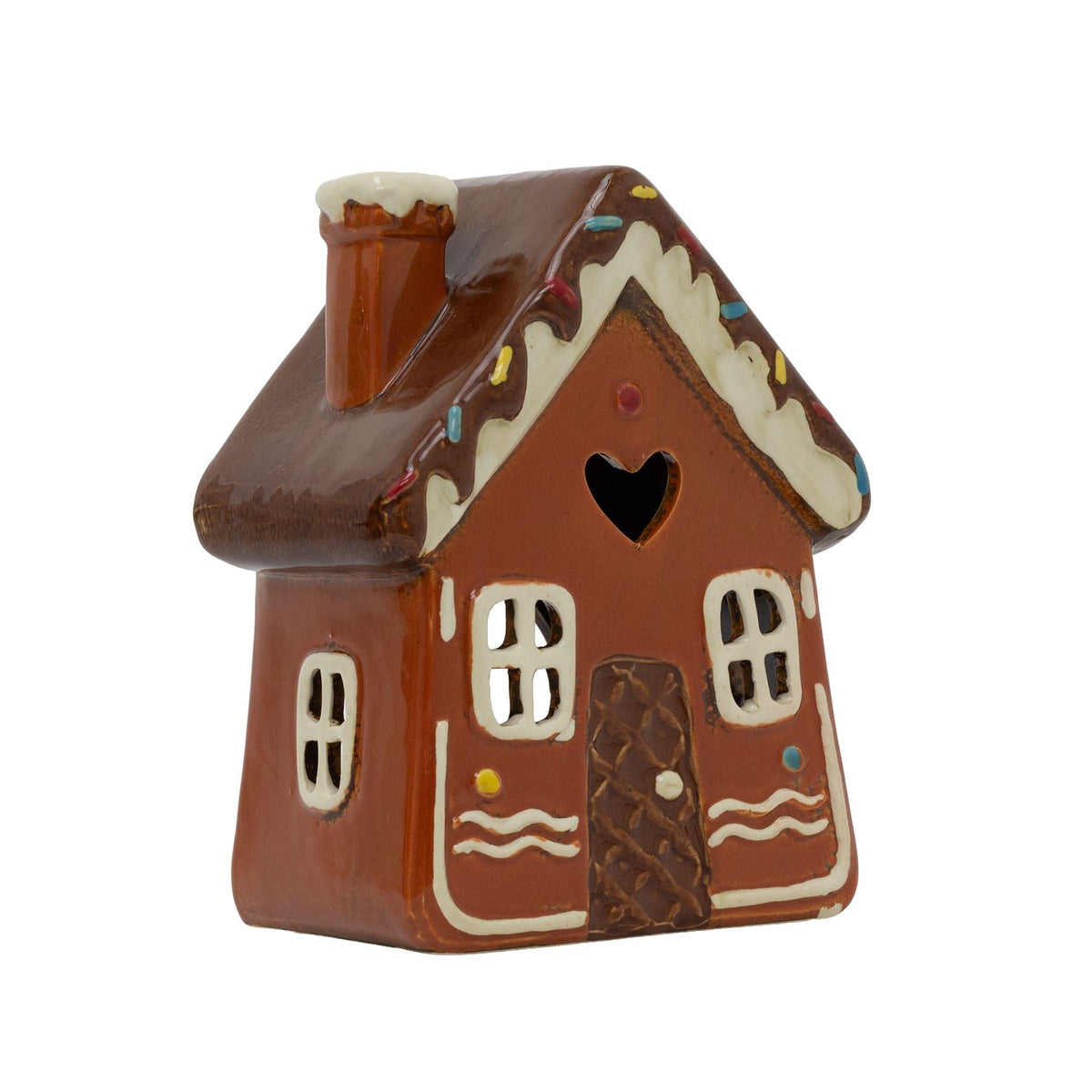 Ceramic Gingerbread House Christmas Tealight Holder | Festive Candle Ornament Candle Holder - Tophatter Daily Deals