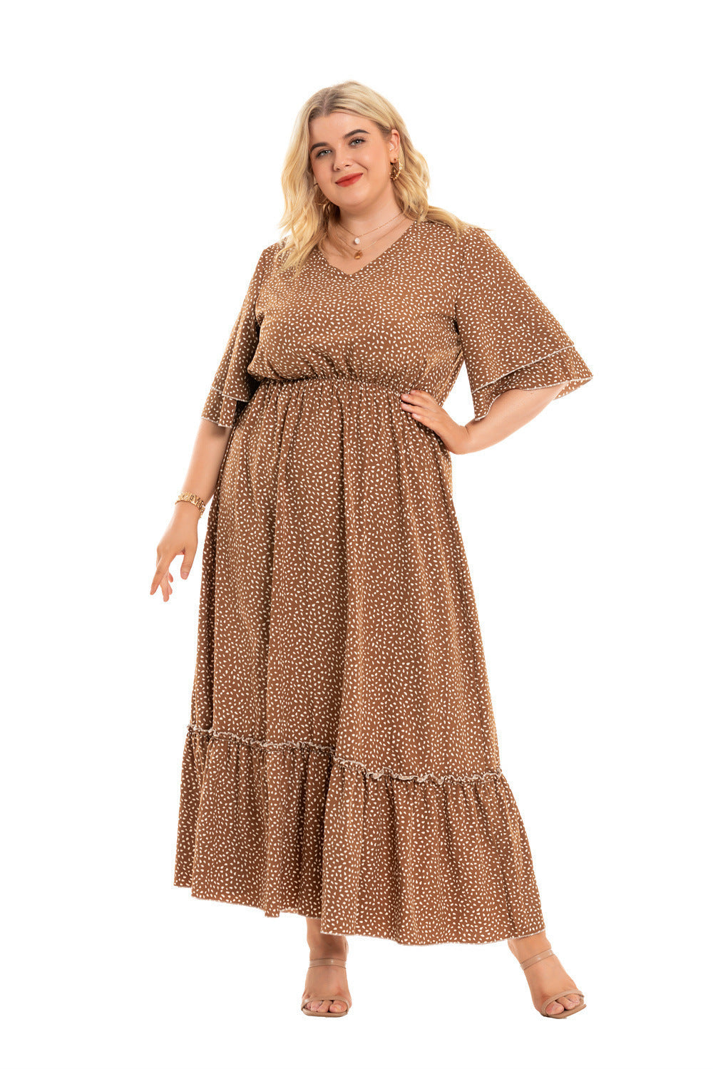 Bohemian Plus Size Women's Fashion Polka Dot Dress Women 0 - Tophatter Daily Deals