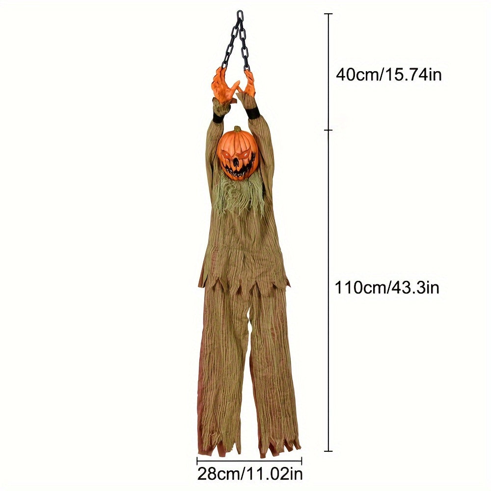 Pumpkin Head Pendant Halloween Decor with Sound and Lights Halloween - Tophatter Daily Deals