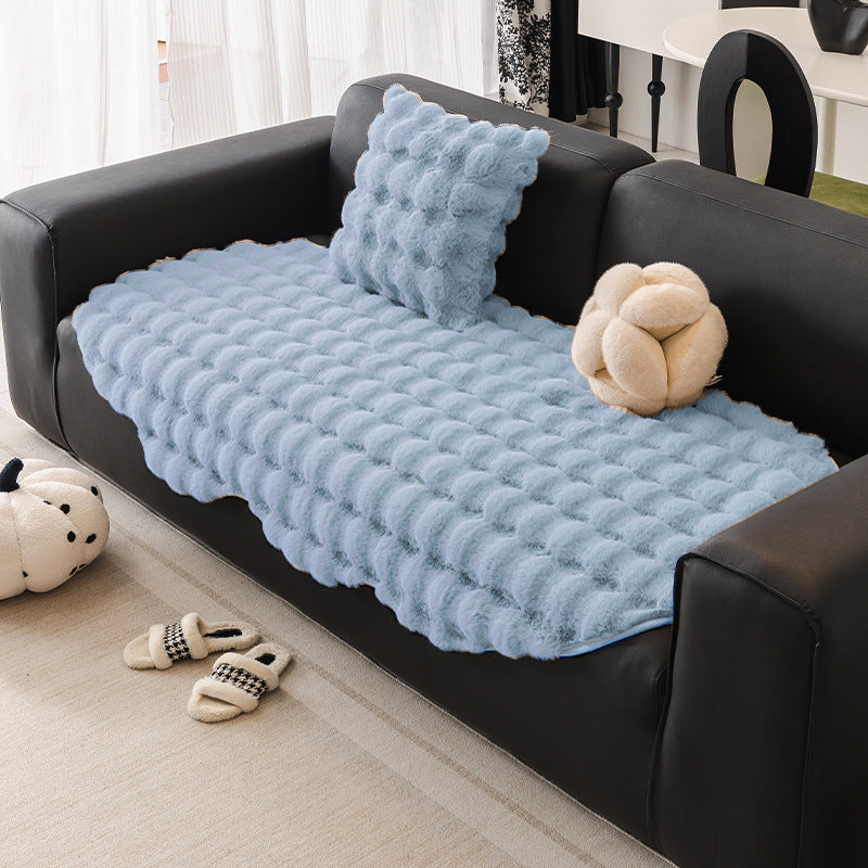 Autumn And Winter Thickening Irregular Sofa Cushion Fog Blue 0 - Tophatter Daily Deals