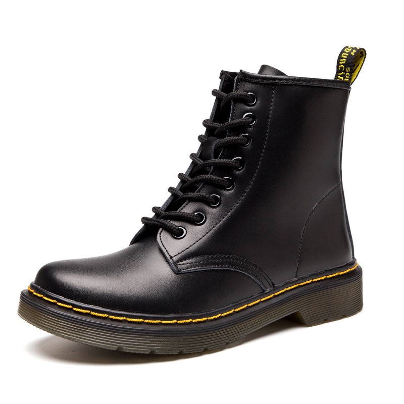 Autumn And Winter New British Martin Boots Foreign Trade Bright black 0 - Tophatter Daily Deals