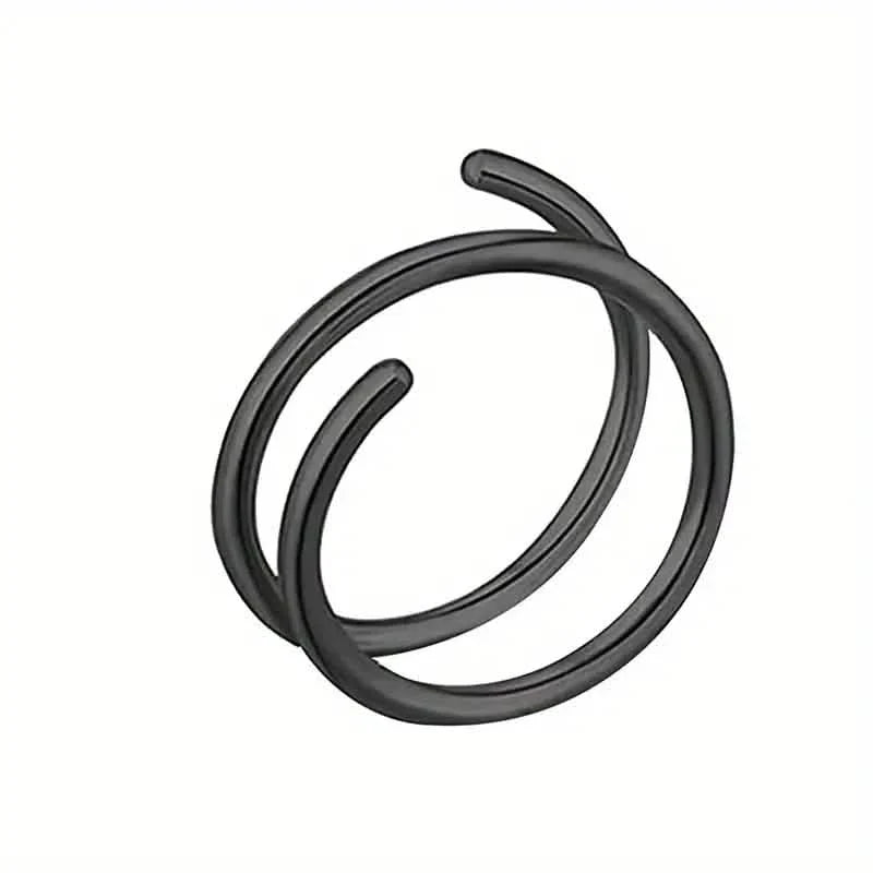 Stainless Steel Double Helix Nose Ring – 14K Gold Plated Hot Style Piercing Jewelry for Women Black Earrings - Tophatter Daily Deals