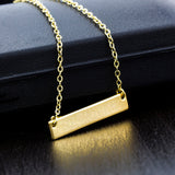 Personalized Bar Necklace - 3 Colors-Free Engraving Necklaces - Tophatter Daily Deals