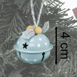 Set of 6 Small Pastel Jingle Bells | Christmas Tree Hanging Ornaments - 4cm Baubles - Tophatter Daily Deals