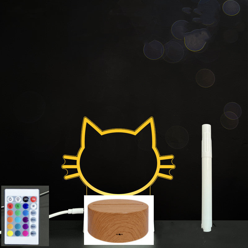 3D Acrylic Board Handwriting Message Board LED Light Style14 Wood grain B 0 - Tophatter Daily Deals