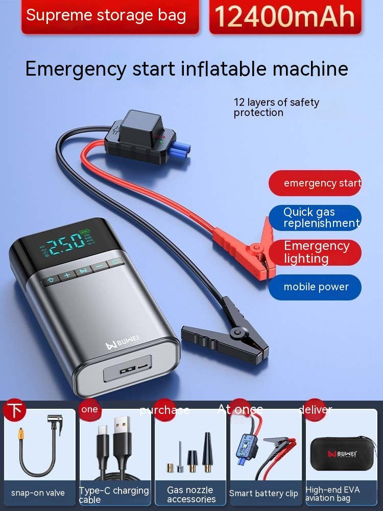 Automobile Emergency Start Power Source All-in-one Machine With Electric Treasure 12400mah 0 - Tophatter Daily Deals