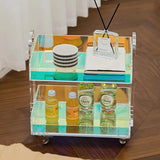 Acrylic Transparent Color Removable Tea Table Trolley Colorful Two Layers 0 - Tophatter Daily Deals