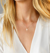 Tiny Cross Necklace Necklaces - Tophatter Daily Deals