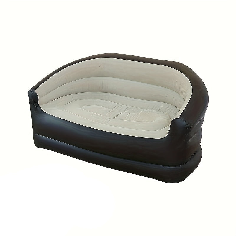 Double Inflatable Folding Sofa Plush Lounge Chair Camping & Hiking - Tophatter Daily Deals