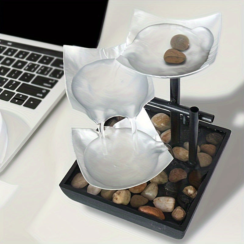USB Metal Flower Desktop Fountain for Home Office Home & Garden - Tophatter Daily Deals