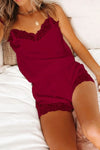 Lace Detail Cami and Shorts Lounge Set Loungewear Sets - Tophatter Daily Deals