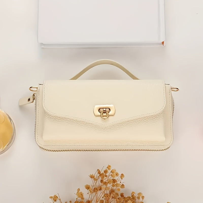 RFID Phone Wallet Crossbody with Mirror, Long and Short Straps Oatmeal Handbags & Wallets - Tophatter Daily Deals