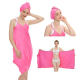 Bath Towel Sling Bath Skirt Coral Fleece Suit 0 - Tophatter Daily Deals