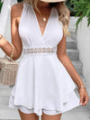 Cutout Layered Tied Surplice Mini Dress White Casual Dresses - Tophatter Daily Deals