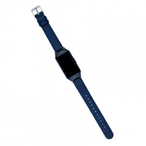 Bracelet Leather Strap With Lychee Pattern Blue 0 - Tophatter Daily Deals