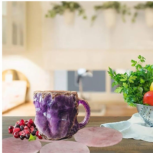 400ml Resin Mineral Crystal Coffee Mugs With Handles Elegant Fake Mineral Crystal Cup For Workplace Home Decor Christmas Gift Kitchen Gadgets 0 - Tophatter Daily Deals