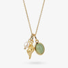 14K Gold-Plated Natural Crystal Conch Pendant Necklace Necklaces - Tophatter Daily Deals