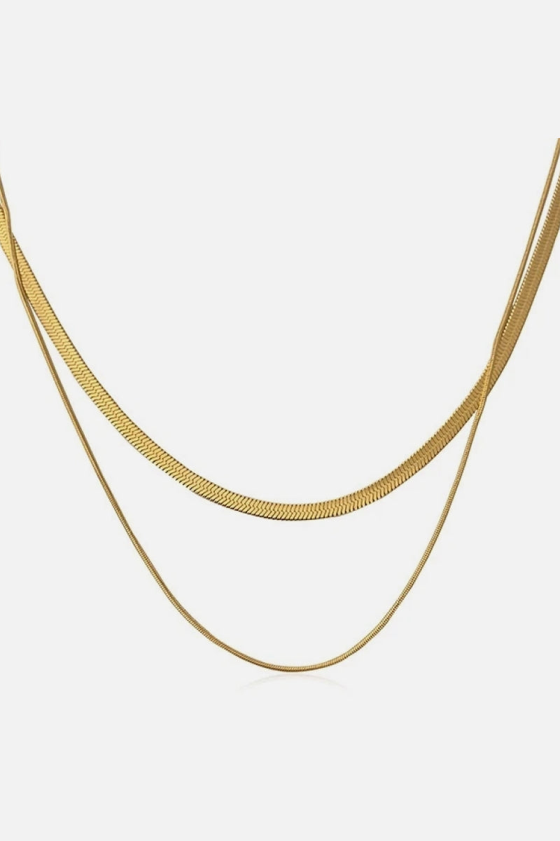 Double Layers Necklace Gold One Size Necklaces - Tophatter Daily Deals