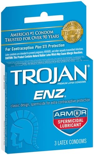 Trojan Enz Armor Spermicidal Lubricated Condoms - 3 Pack > Essentials > Condoms - Tophatter Daily Deals